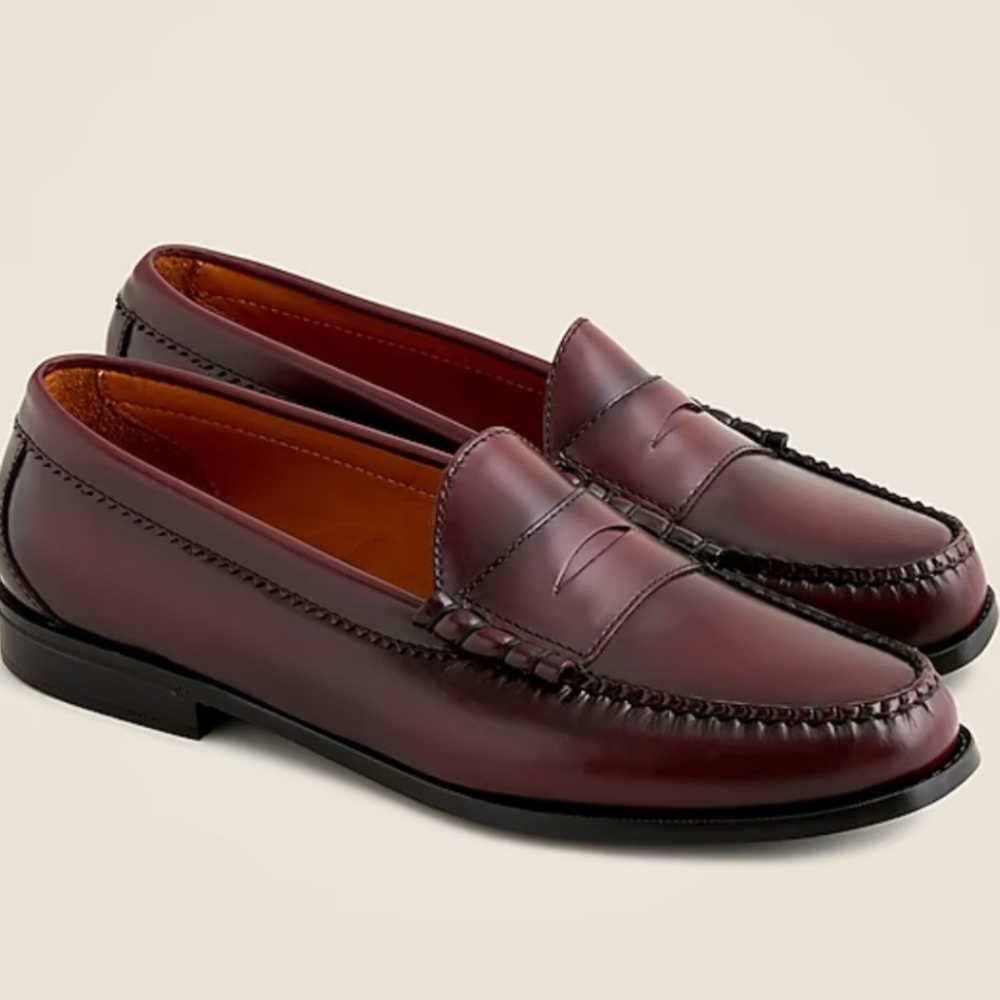 J. Crew Camden Leather Loafers - Vintage Merlot